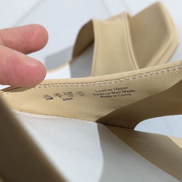 Franco Sarto Dima Beige Leather Block Heel Sandals - Picture 7 of 7